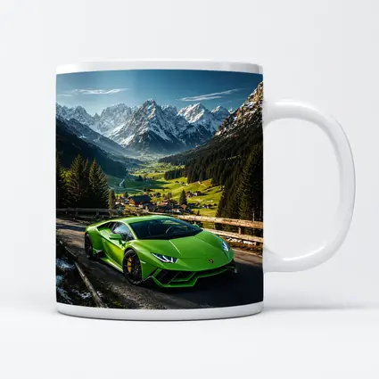 Lamborghini Huracan Green Alpine Mountain Road