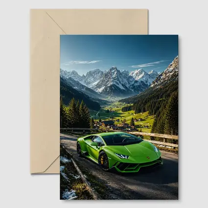 Lamborghini Huracan Green Alpine Mountain Road
