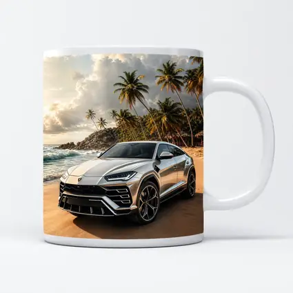 Lamborghini Urus Silver On Tropical Beach