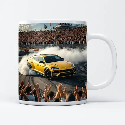 Lamborghini Urus Drifting Yellow at Racing Event