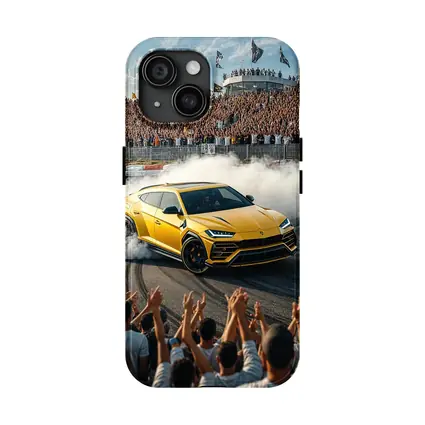 Lamborghini Urus Drifting Yellow at Racing Event