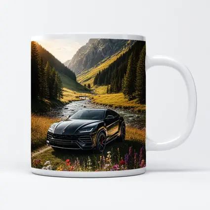 Lamborghini Urus Black Mountain Valley Scene