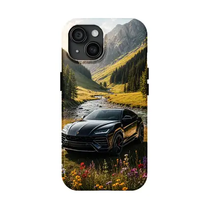 Lamborghini Urus Black Mountain Valley Scene