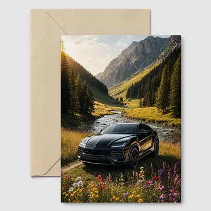 Lamborghini Urus Black Mountain Valley Scene