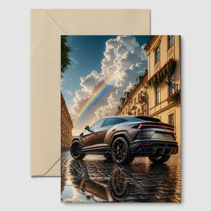 Lamborghini Urus Matte Black Cobblestone Rainbow Sky