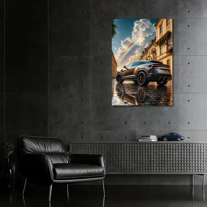 Lamborghini Urus Matte Black Cobblestone Rainbow Sky