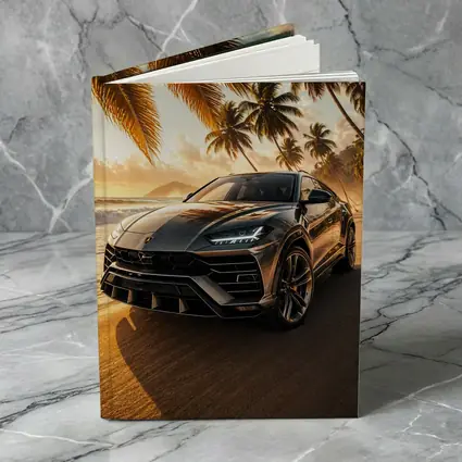 Lamborghini Urus on Tropical Beach Sunset