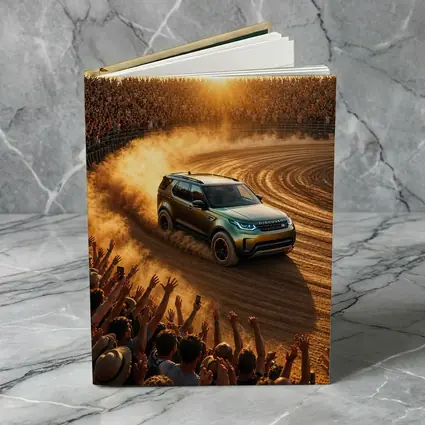 Land Rover Discovery Drifting Dirt Arena Crowd