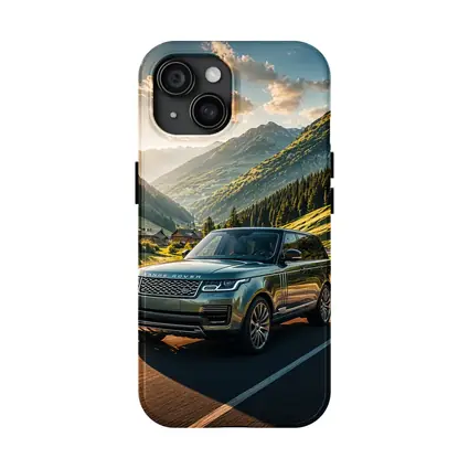 Range Rover Driving Mountain Valley Sunset Road