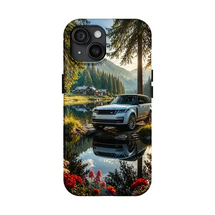 Range Rover By Mountain Lake Forest