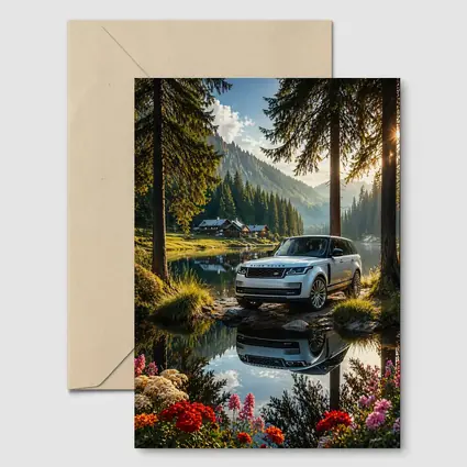 Range Rover By Mountain Lake Forest