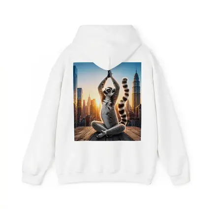 Ring Tailed Lemur Doing Yoga City Skyline