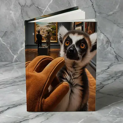 Ring Tailed Lemur Inside Art Museum Gallery