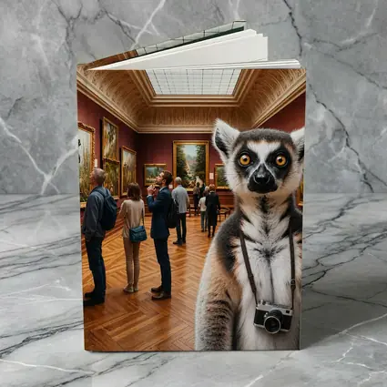 Ring Tailed Lemur Tourist Inside Art Museum