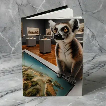 Ring Tailed Lemur Inside Art Museum Gallery