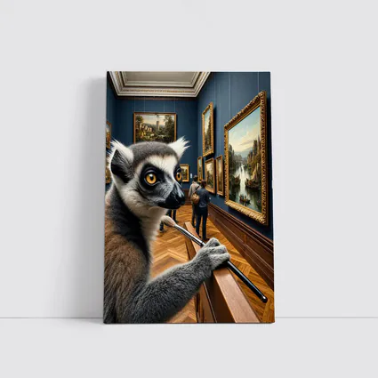 Ring Tailed Lemur Artist Inside Art Museum
