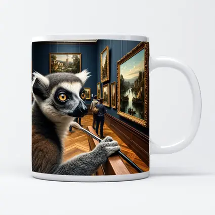 Ring Tailed Lemur Artist Inside Art Museum