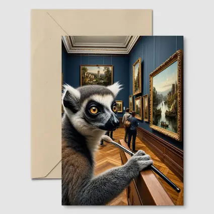 Ring Tailed Lemur Artist Inside Art Museum