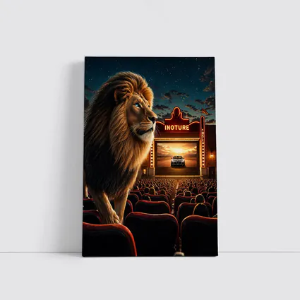 Lion at Cinema Movie Theater Night Scene
