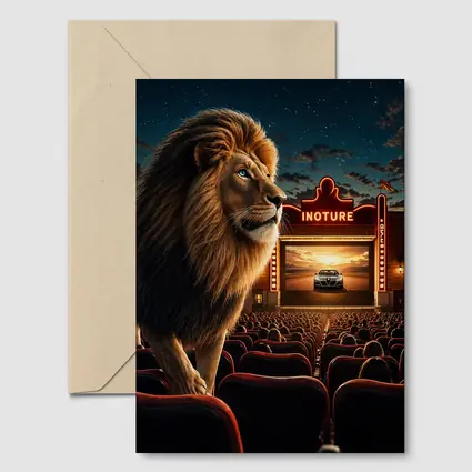 Lion at Cinema Movie Theater Night Scene