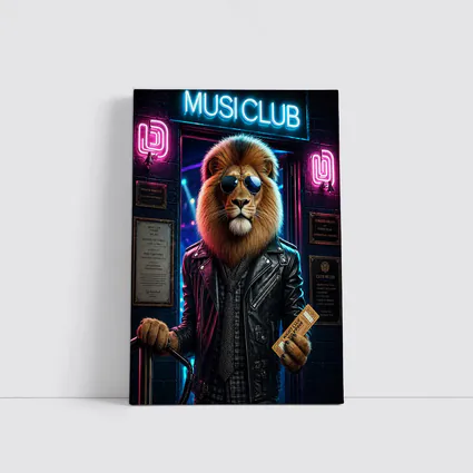 Cool Lion Bouncer Neon Music Club