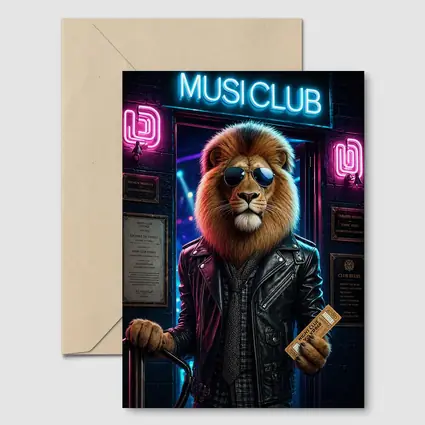Cool Lion Bouncer Neon Music Club