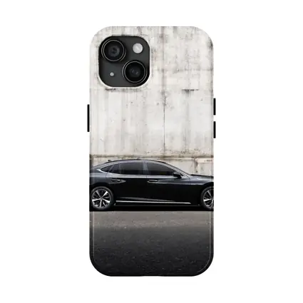 Lexus LS Black Sedan Concrete Wall Background