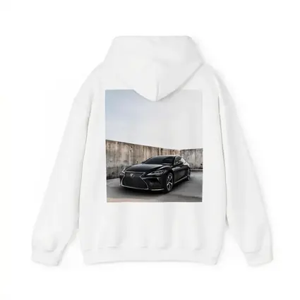 Lexus LS Black Sedan Urban Concrete Wall