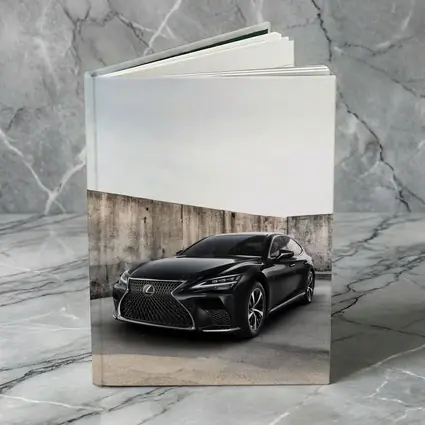 Lexus LS Black Sedan Urban Concrete Wall