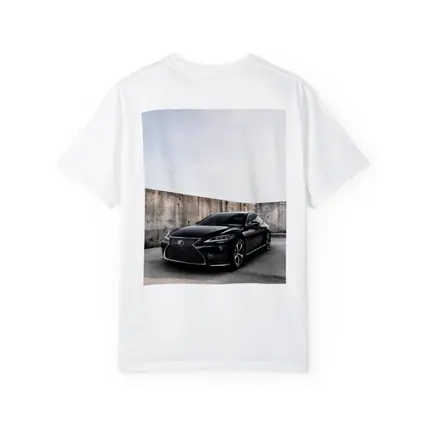 Lexus LS Black Sedan Urban Concrete Wall