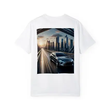 Lexus ES Sedan Driving Futuristic City Bridge