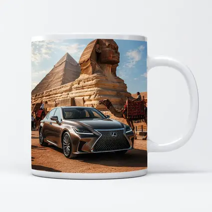 Lexus LS Egypt Pyramids Sphinx Desert