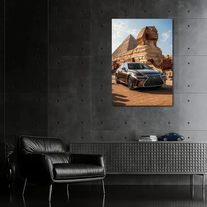 Lexus LS Egypt Pyramids Sphinx Desert