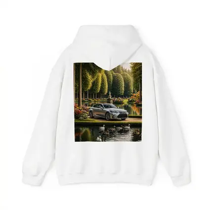 Lexus LS Silver Sedan Garden Lake Scene