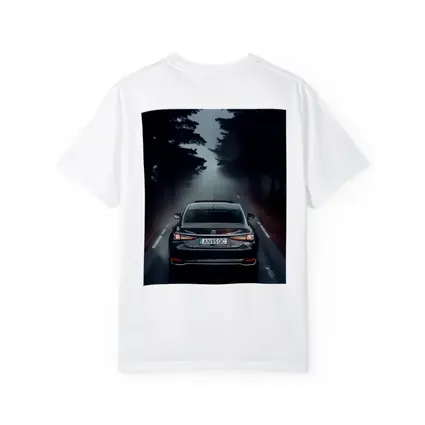 Lexus ES Rear View Foggy Forest Road