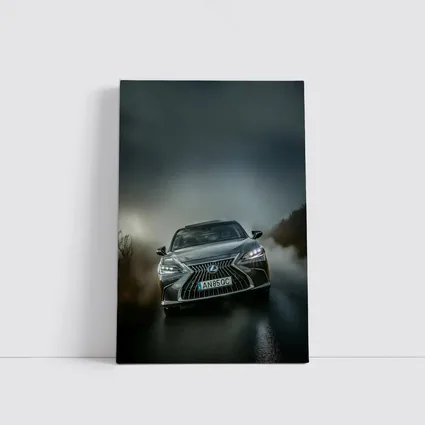 Lexus ES Front View Foggy Road