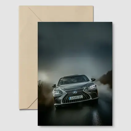 Lexus ES Front View Foggy Road