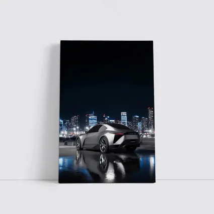 Lexus Concept Car Silver City Night