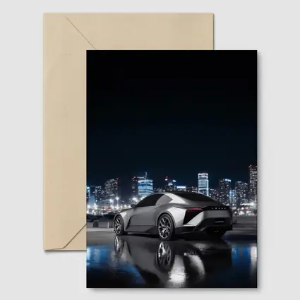 Lexus Concept Car Silver City Night