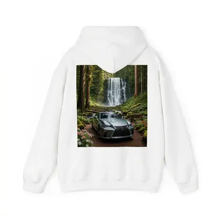 Lexus GS Silver Sedan Forest Waterfall