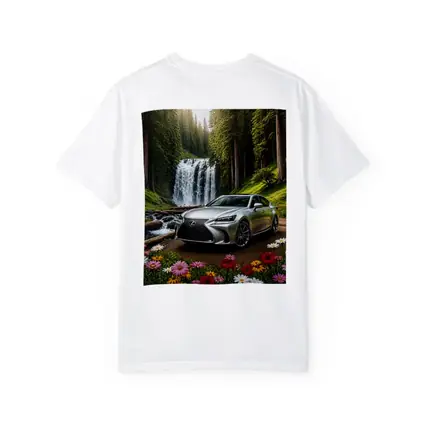 Lexus GS Silver Sedan Waterfall Forest