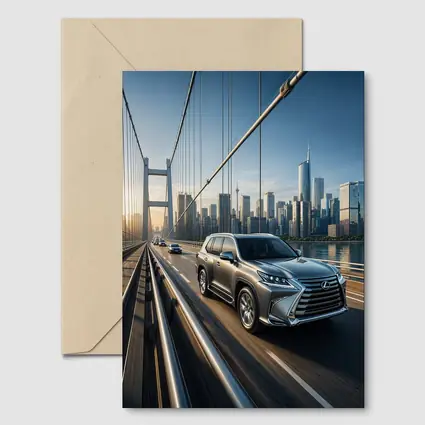 Lexus GX Crossing Bridge City Skyline