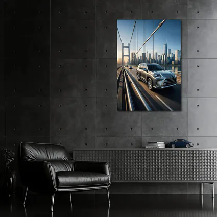 Lexus GX Crossing Bridge City Skyline