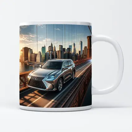 Lexus GX Silver SUV Brooklyn Bridge Skyline