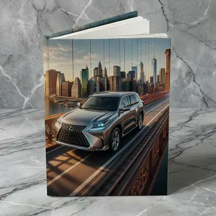 Lexus GX Silver SUV Brooklyn Bridge Skyline