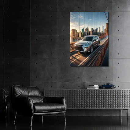 Lexus GX Silver SUV Brooklyn Bridge Skyline
