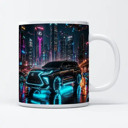 Lexus GX Neon Cyberpunk Futuristic City Night