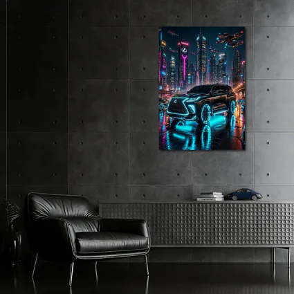 Lexus GX Neon Cyberpunk Futuristic City Night