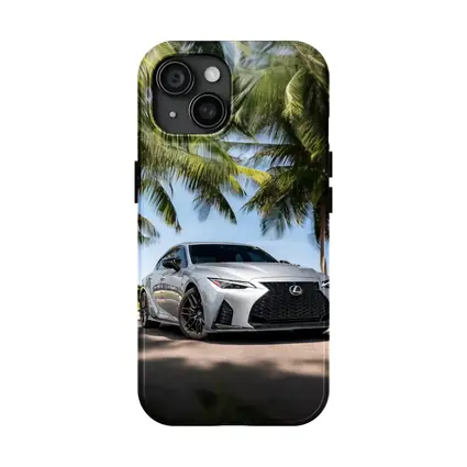 Lexus IS Silver Sedan Under Palm Trees