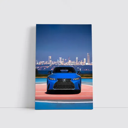 Lexus IS Blue Front View City Night